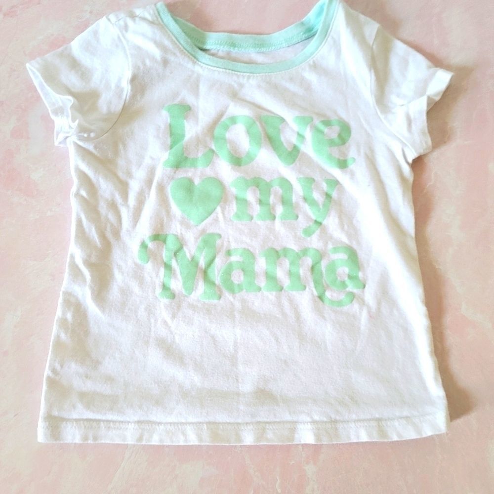 Love my mama mint green shimmer 70s style tee shir